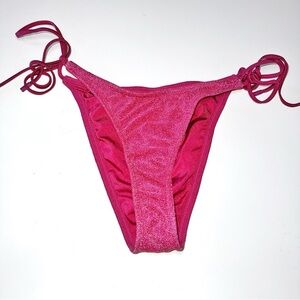 TRIANGL Vinca Bikini Bottoms in Cassa Sparkle Side Tie Maroon Burgundy SIZE S